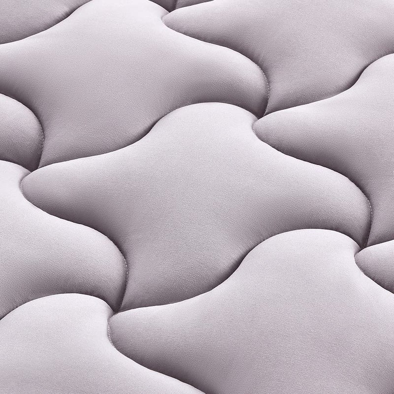 SLEEP ZONE Mattress Topper Twin, Cooling Mattress Pad, Quilted Fitted Mattress Cover, Machine Washable Mattress Protector, Soft Fluffy Down Alternative, Deep Pocket 8~21 inch (Grey, Twin) - Image 4